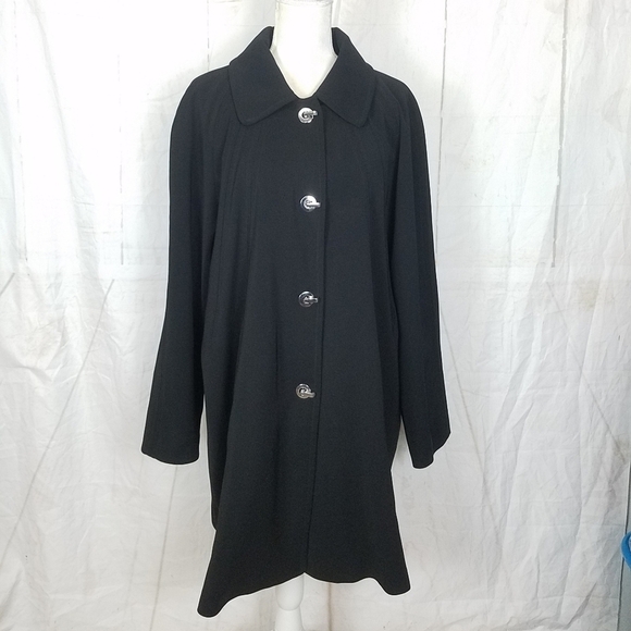 London fog black silver hardware coat - Picture 1 of 7